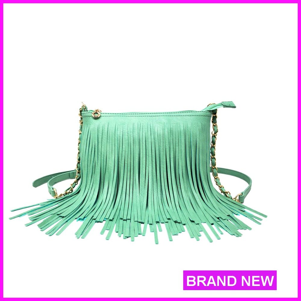 Fringe Crossbody Shoulder Bag With Tassel, Western Style Purse